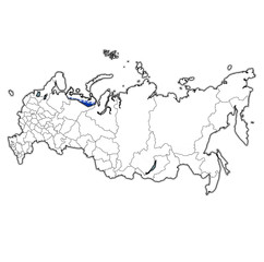 nenets autonomous district on administration map of russia