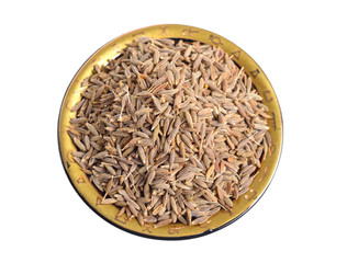 Cumin or zira seed. Isolated on white background