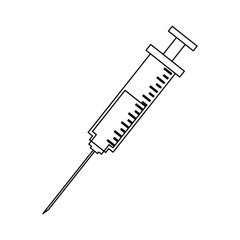 Medical syringe symbol black and white