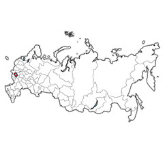 oryol oblast on administration map of russia