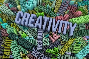 Colorful 3D rendering. Illustrations of shape composition, geometric structure, block for graphic design or wallpapers.