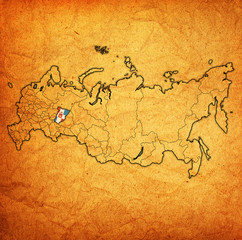 perm krai on administration map of russia