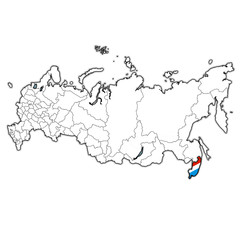 primorsky krai on administration map of russia