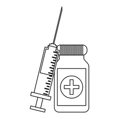 Medical elements and symbols black and white