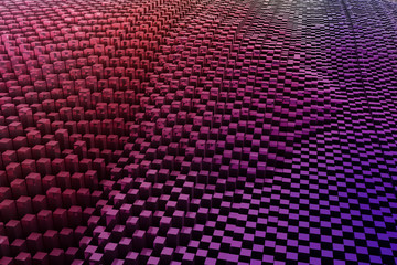 Abstract shape composition, geometric structure block. Wallpaper for graphic design. Colorful 3D rendering.