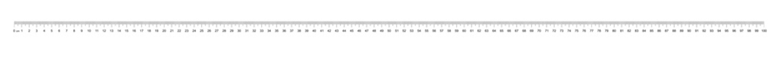 Ruler 100 cm. Measuring tool. Ruler scale 1 meter. Ruler grid 100 cm. Size indicator units. Metric Centimeter size indicators. Vector
