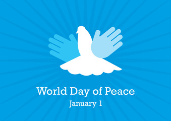 World Day of Peace vector. Hands with dove. Silhouette of a hand with a dove. Abstract dove of peace. Important day