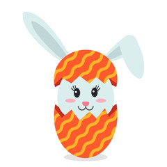 Easter bunny in a cartoon style. greeting card or poster. Vector illustration. concept of spring and Easter holidays
