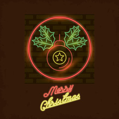 merry christmas card neon light