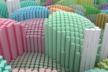 Obraz premium Background abstract shape composition, geometric structure block for design, graphic resource. Colorful 3D rendering.