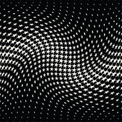 Geometric halftone vector pattern with stars. Usable as border, design element or background.