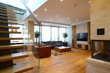 Interior design of duplex apartment