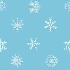Fototapeta na wymiar Abstract Christmas and New Year Seamless snowflakes background. Vector illustration