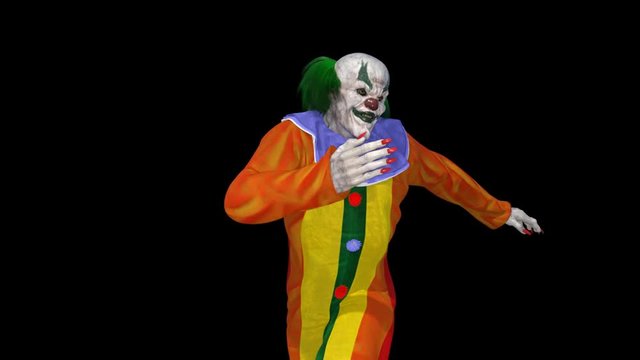 jumping clown, Animation, Alpha Channel ,isolated