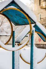 playground in snow
