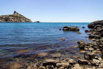 Fototapeta na wymiar Beautiful scenery, Southern coast of Crimea, Karaul Oba, New World