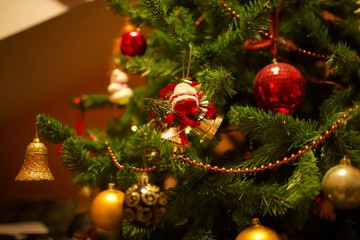 christmas ornaments on tree