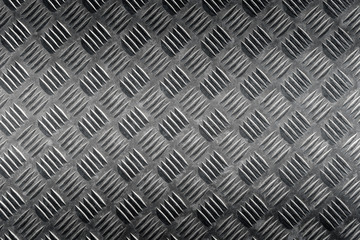 Metal floor plate with diamond pattern texture