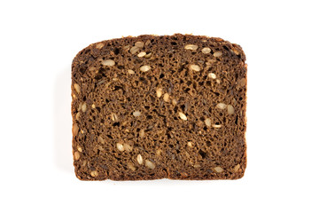 Rye bread slices isolated on white background