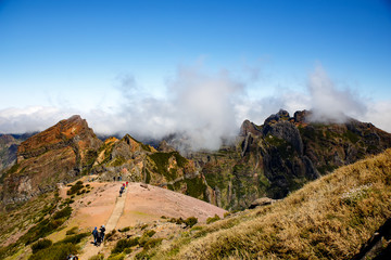 landscape with mountains and clouds