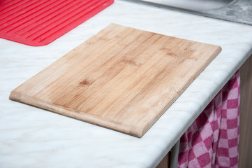 Chopping board on kitchen's table