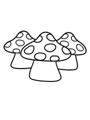 pilze fliegenpilz 3 gruppe viele punkte rot essen giftig lecker hunger drogen trip wald sammeln kochen clipart design comic cartoon