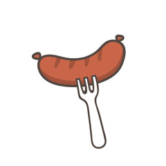 Colorful Fast food set. Vector illustration.