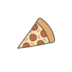 Colorful Fast food pizza. Vector illustration.