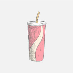 Colorful Fast food Soda. Vector illustration.