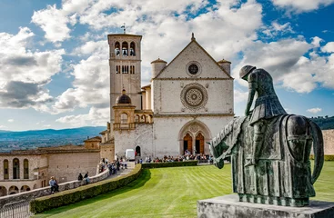 Deurstickers Assisi - Basiliek San Francesco Bovenkerk, Umbrië, Italië © Petair
