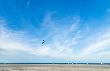 Land sailing on the beaches of the Ameland island in the Netherlands in Autumn - 2