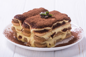 Homemade tiramisu cake