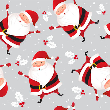 Christmas seamless pattern with Santa Claus