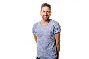 Fototapeta premium A guy in studio white background, great looking