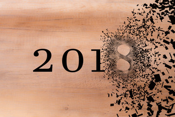 2018 is passing away to welcome the new year 2019. 2018 is breaking into pieces. Dispersion effect