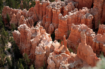 Bryce Canyon, USA, view from lookout point straight downward
