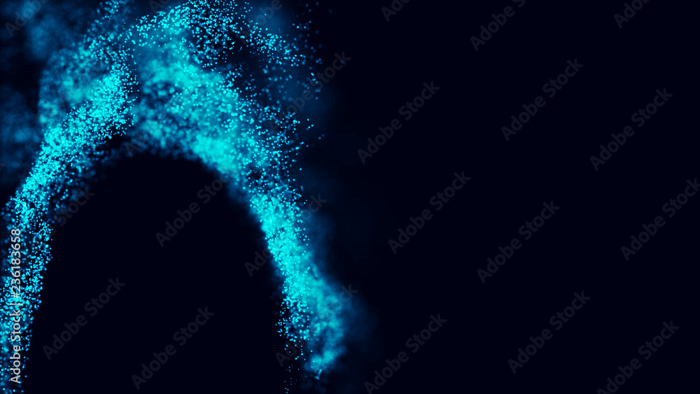 Poster abstract background of data flow. network concept with spray. futuristic technology element. 3d rend