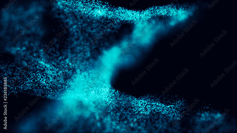 Poster abstract background of data flow. network concept with spray. futuristic technology element. 3d rend