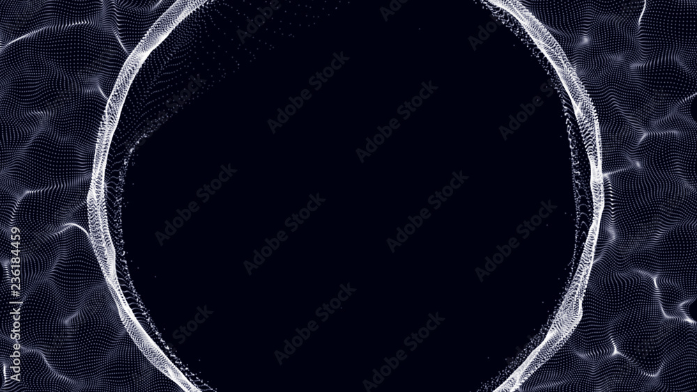 Poster abstract sphere, consisting of points. decoration element for banner design.technology image of glob