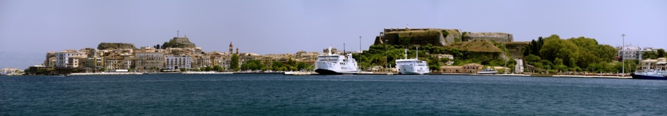 Ships below Old Fortress of Corfu