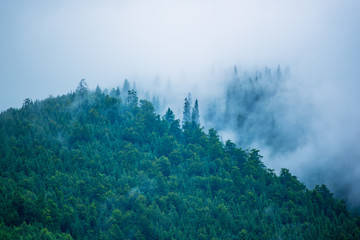 Misty mountain landscape