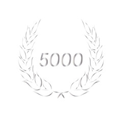 Obraz premium Lorbeerkranz - Jubiläum - 5000 - Piktogramm - Symbol - silber