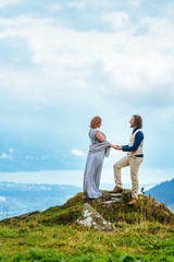 Wedding above Lake Thun, Switzerland