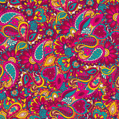 Indian oriental doodle seamless pattern ornament colorful.Usage as wallpaper, pattern fills, web page background,surface textures,posters, templates,advertisement elements