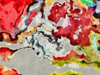 Hand drawing in oil abstraction. Grunge texture background. Vintage design pattern. Creative wallpaper. Watercolor mixed art. Dry massive splashes of paint on canvas. Detailed close up brush strokes.