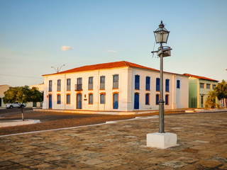 Fototapeta na wymiar Colonial building (now the Sacred Art Museum) in the historic center of Oeiras, Brazil