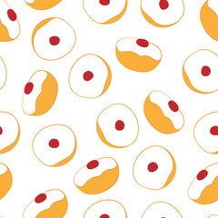 Sweet donuts seamless pattern. Great for holiday,celebration decor, web interface design, menu, backgrounds, packaging, fabric, scrap booking, gift wrap,Surface pattern design.