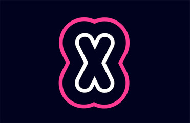 pink white blue alphabet letter x logo company icon design