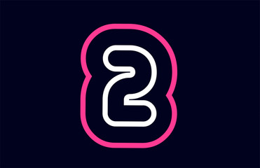 pink white blue number 2 logo company icon design