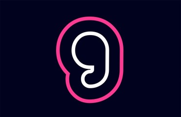pink white blue number 9 logo company icon design